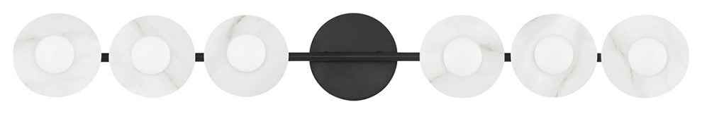 Elmont 6-Light Bath Bracket, Old Bronze, Alabaster Shade