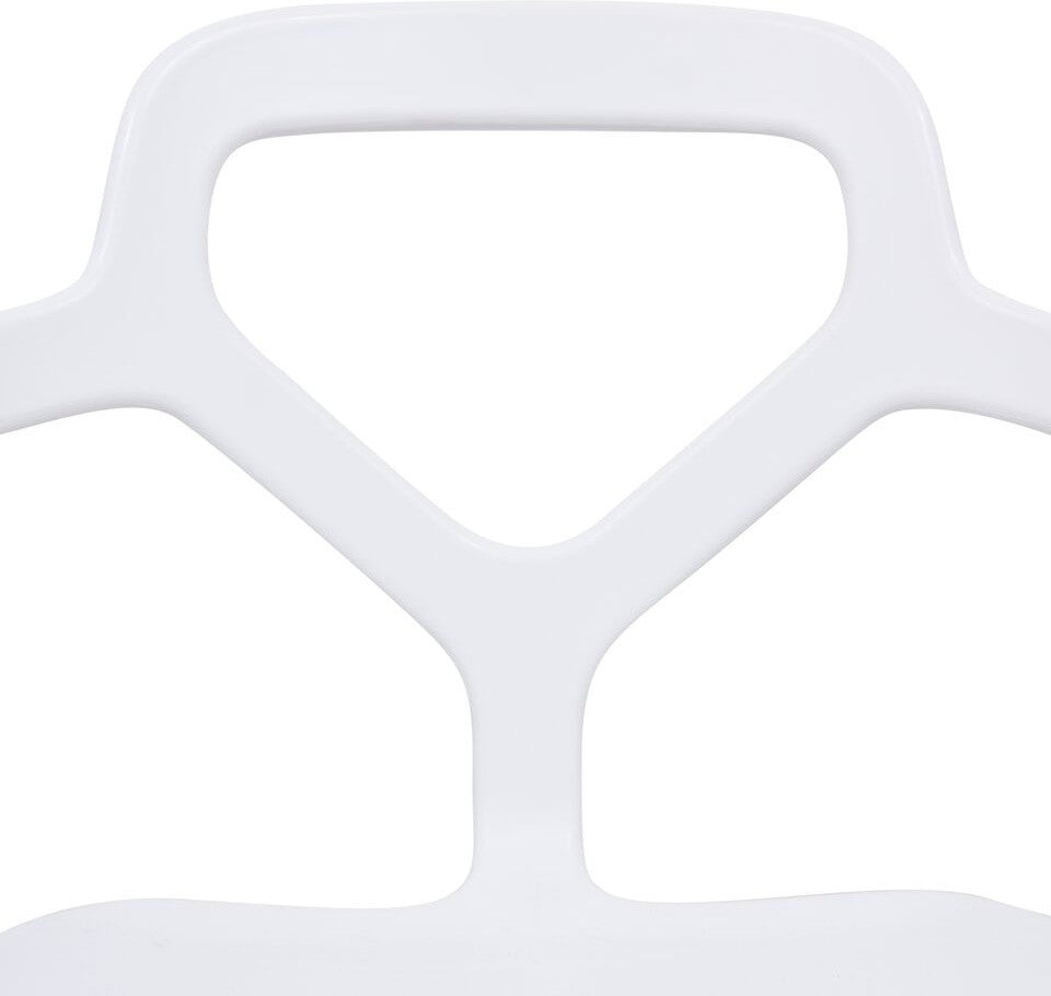 LeisureMod Modern Carney Armchair With Chrome Leg, Single Chair, White