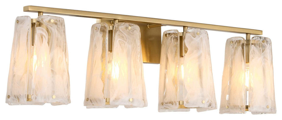 Quorum International 5575-4 Prestige 4 Light 33"W Vanity Light - Aged Brass