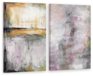Pink and Yellow Smokes Diptych, 32"x24"