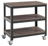 Modway Vivify 30" Tiered Wood & Metal Serving Stand TV Cart in Gray/Walnut