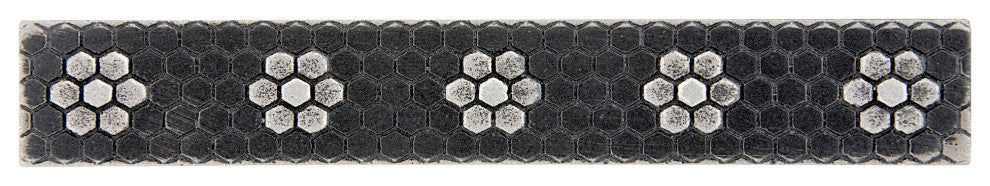 Floral Hex Metal  Tile Trim 1"x6", Set of 5, Wrought Iron