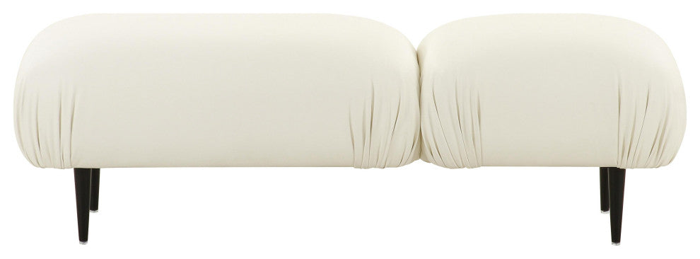 Adalynn White Vegan Leather Bench