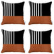Set of 4 Brown And Black Printed Pillow Covers
