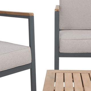 Safavieh Outdoor Chicopee 4 Piece Living Set Natural/Light Grey