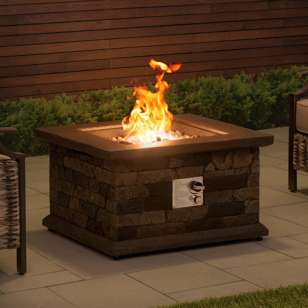 Sunjoy Slate Square LP Firepit