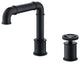 Deck Mounted Two Holes Bathroom Sink Faucet, Matte Black