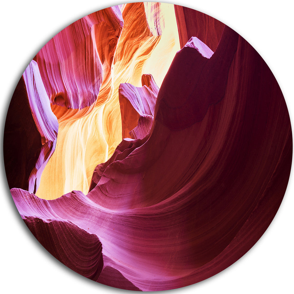 Purple In Antelope Canyon, Landscape Photography Round Wall Art, 23"