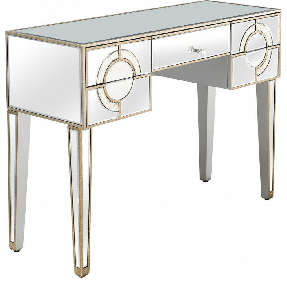 Antiqued Crystal Console Table