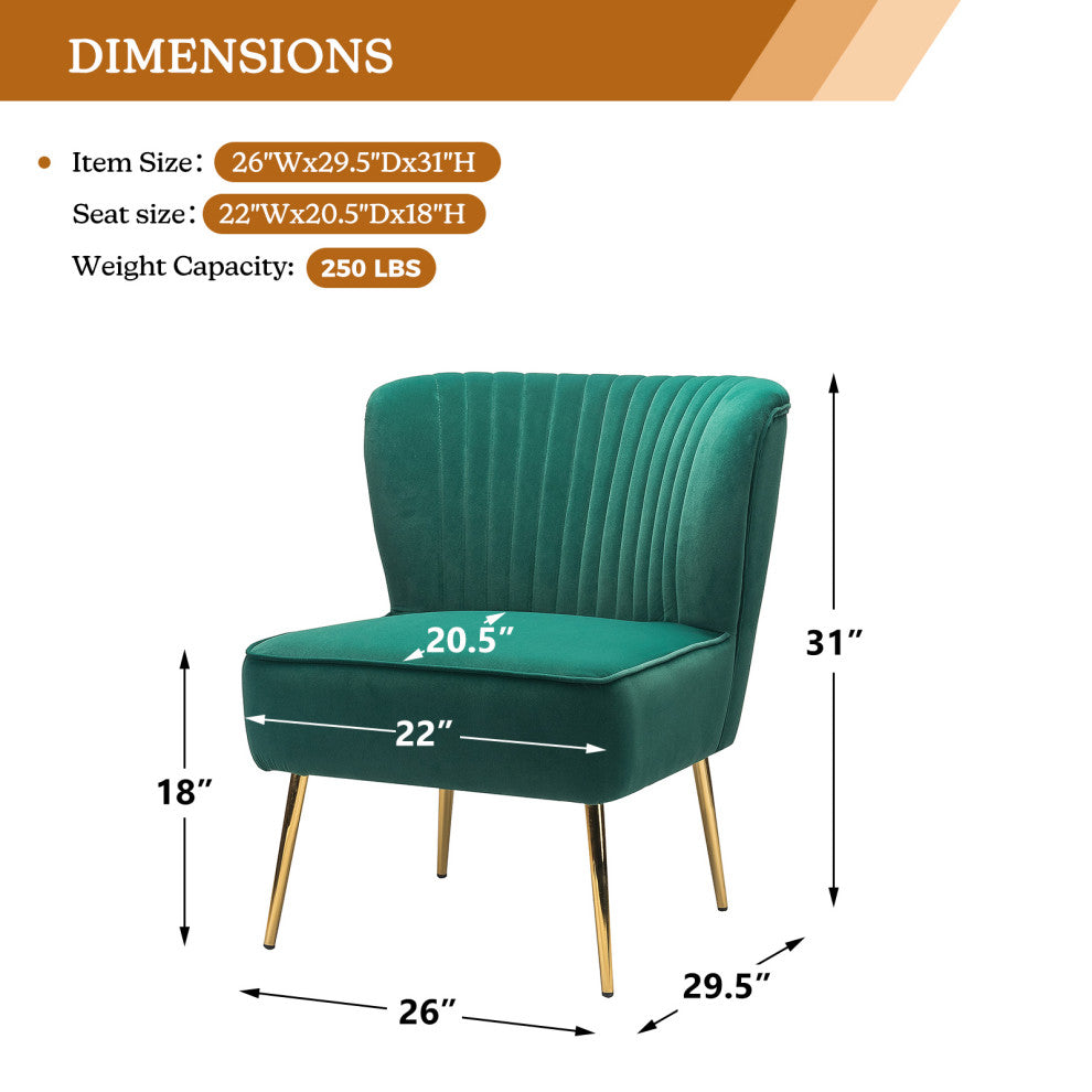 Velvet Accent Dining Chair, Green