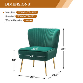 Velvet Accent Dining Chair, Green
