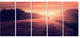 Vintage Biker at Sunset, Modern Landscape Wall Art Canvas, 60"x28", 5 Panels
