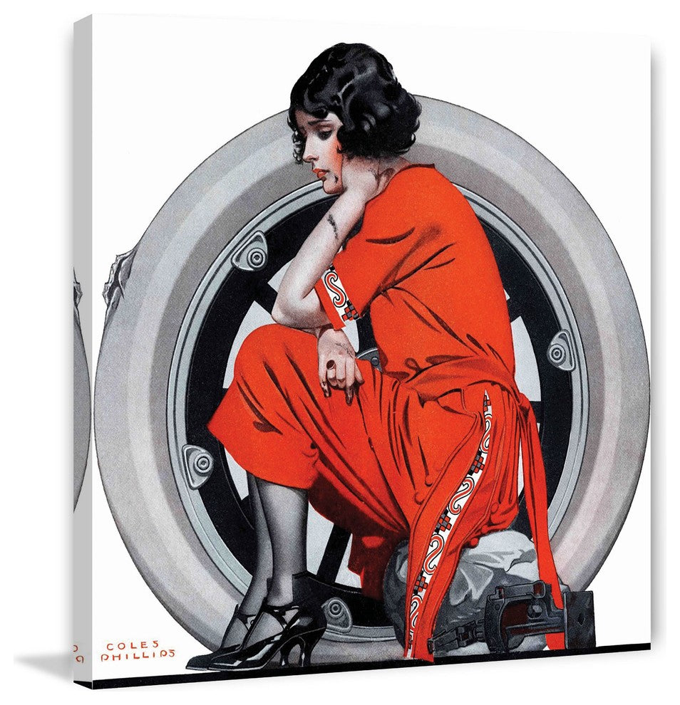 "Flat Tire" Painting Print on Wrapped Canvas