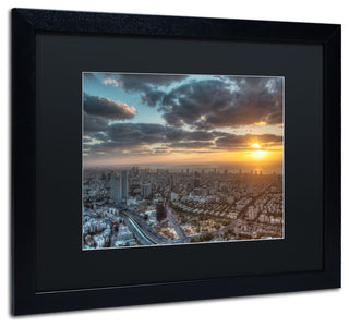 'Tel Aviv Israel - II' Matted Framed Canvas Art by David Ayash