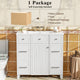36 Inch Freestanding Bathroom Vanity with Ceramic Sink, White