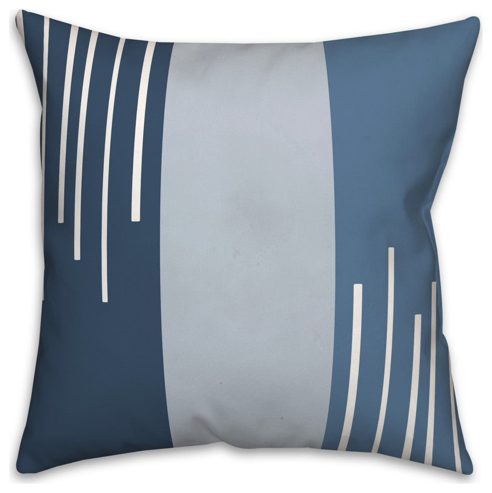 Blue Blocks and Stripes 18x18 Spun Poly Pillow