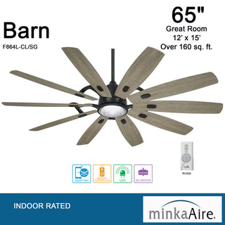 Minka Aire Barn 65" LED Ceiling Fan, Coal