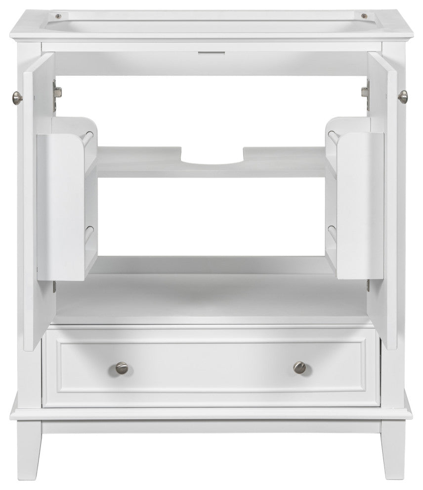 30" Freestanding Bath Vanity Cabinet Without Top, White
