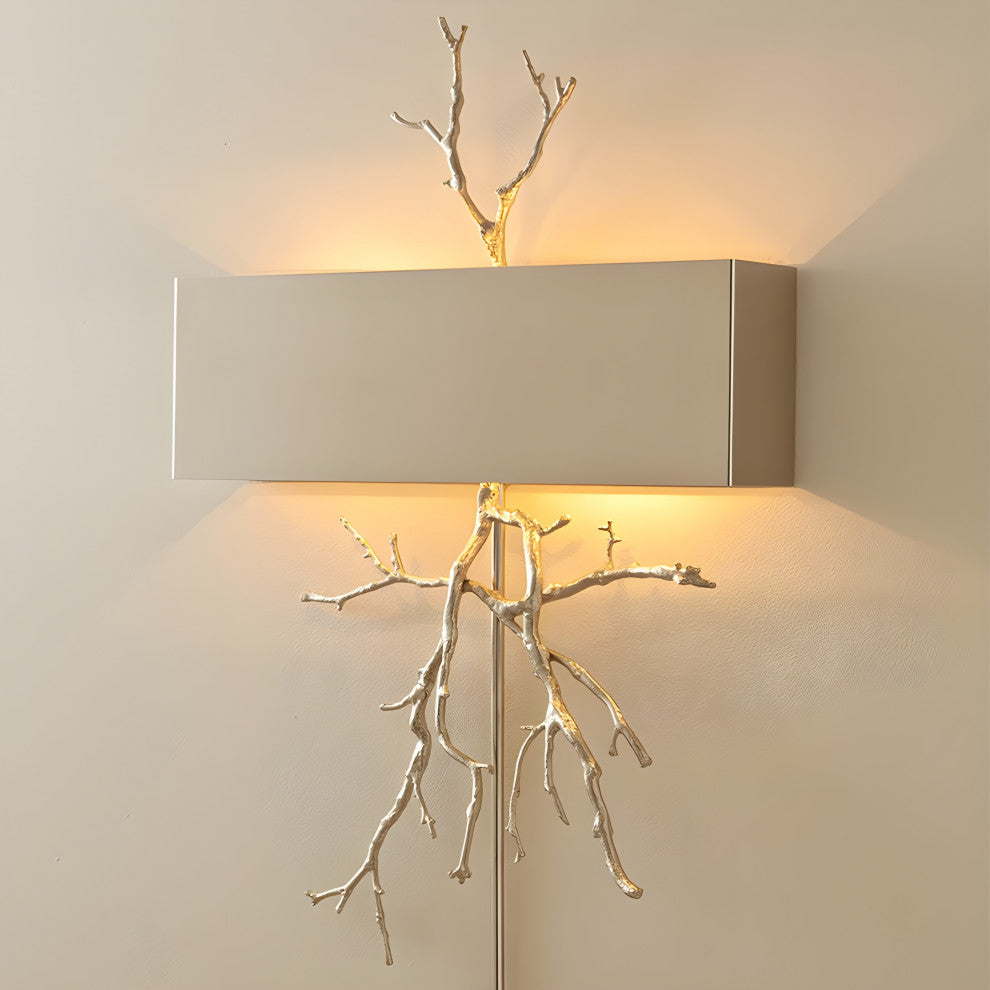 Creative LED Wall Lamp in Forest Style, Living Room, Bedroom, Black, Cool Light