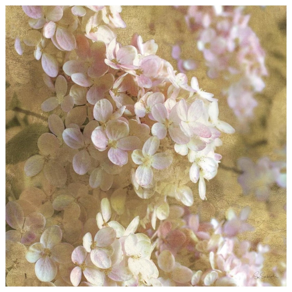 "Gilded Hydrangea I" Digital Paper Print by Sue Schlabach, 38"x38"