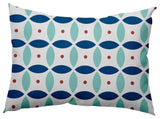 Geometric Decorative Throw Pillow, Dark Cobalt Blue, 14"x20"