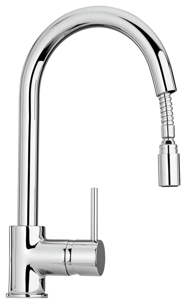 LaToscana Elba Single Handle Pull Down Spray Kitchen Faucet, Chrome
