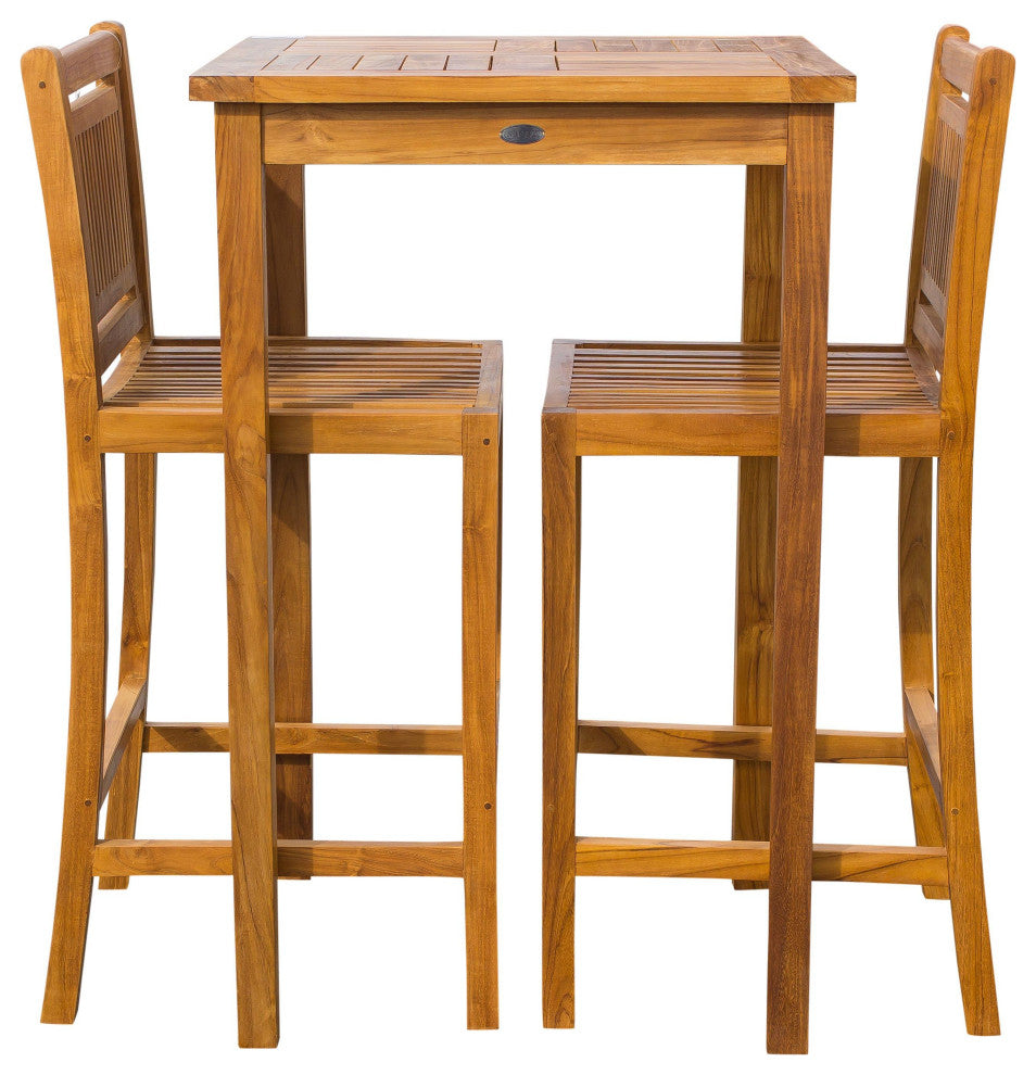Teak Wood Havana Outdoor Patio Bar Table, 27" made from A-Grade Teak Wood