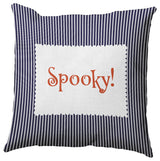 Halloween Spooky Ticking Accent Pillow, Navy, 16"x16"