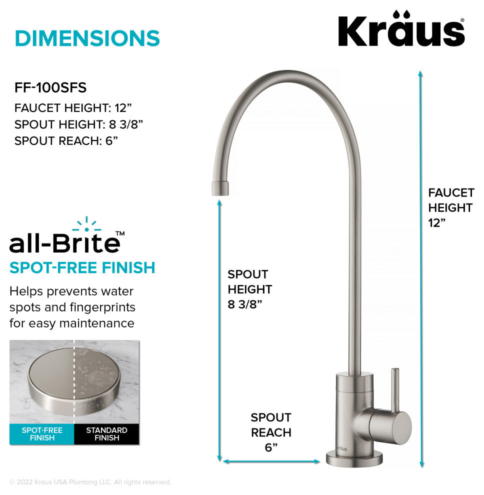 KRAUS Purita 2-Stage Filtration System w/ Drinking Water Filter Faucet SFS
