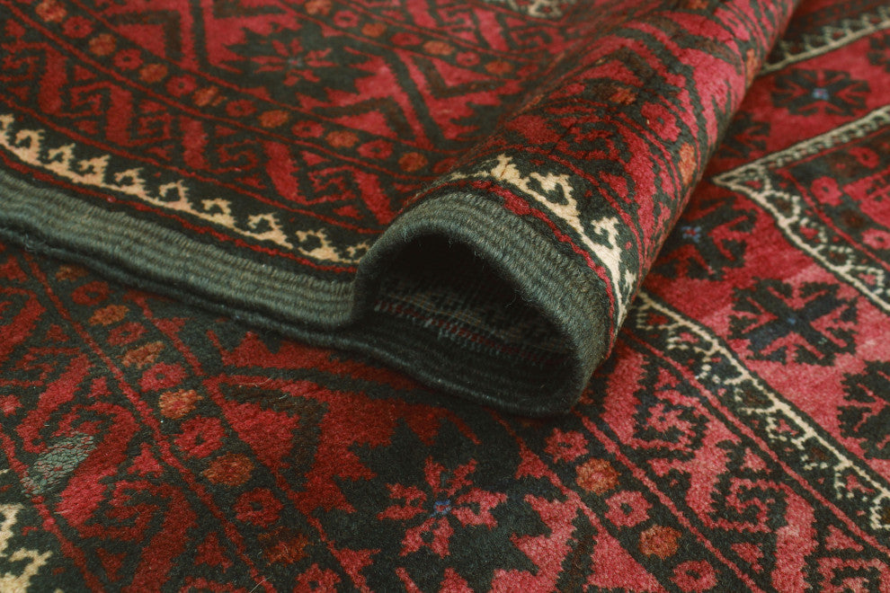 Vintage Distressed Leanne Burgundy/Charcoal Rug, 3'6x6'8