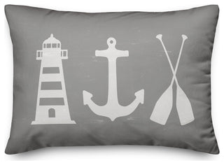 Coastal Icons Gray 14x20 Pillow
