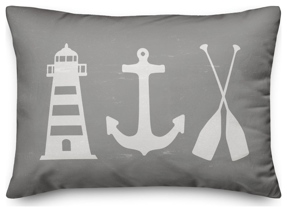 Coastal Icons Gray 14x20 Pillow