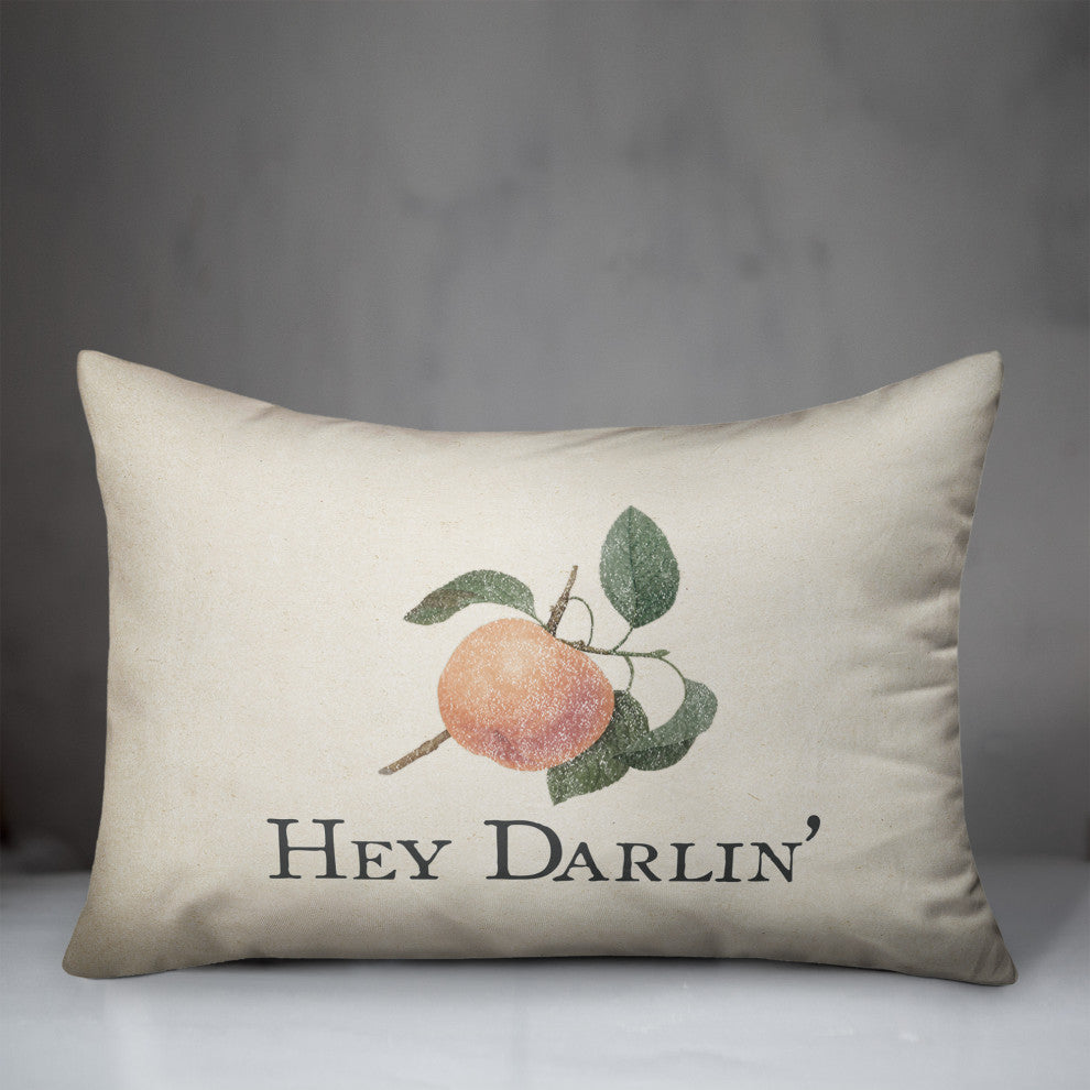 Hey Darlin Vintage Peach Pillow 14x20 Spun Poly Pillow