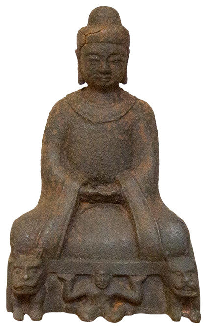 Consigned, Antique Rusted Metal Buddha
