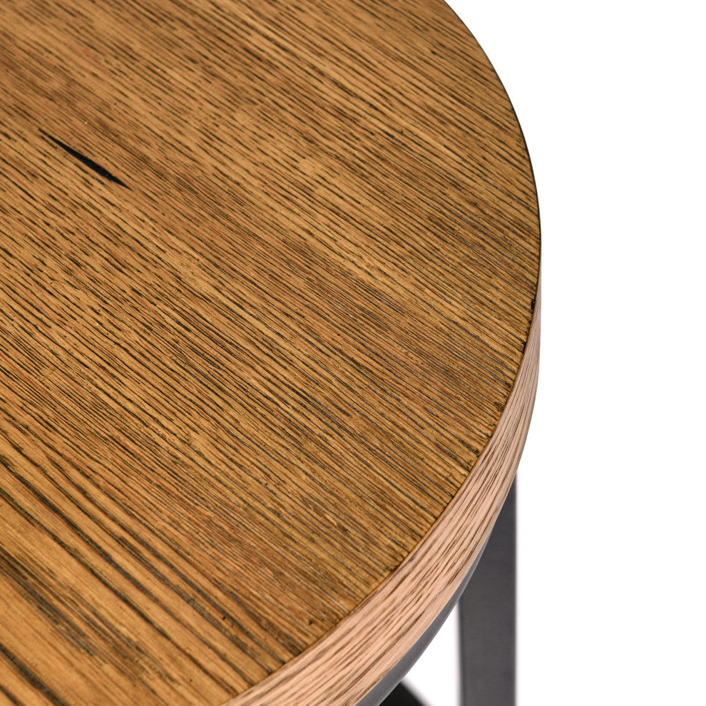Catta 18" Round Wood End Table Light Brown