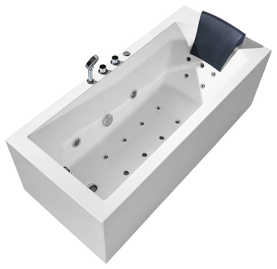 ARIEL Platinum 70" Left Drain Rectangular Alcove Whirlpool Bathtub