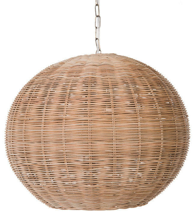 Panay Wicker Ball Pendant Lamp, Natural