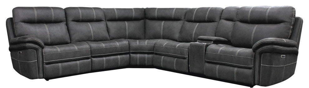 6 Piece Modular Power Reclining Sectional With Power Adjustable Headrests
