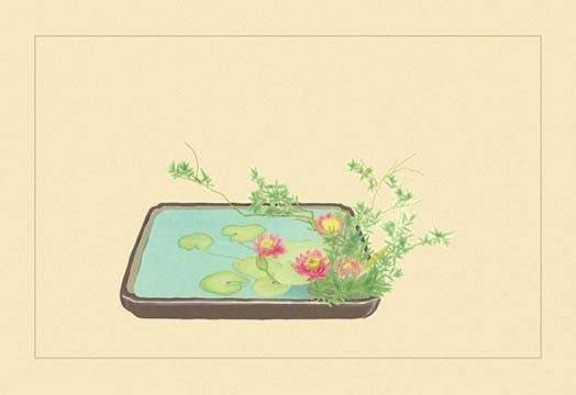 Spiraea Thumbergu and Water Lily - Framed Paper Poster 20" x 30"