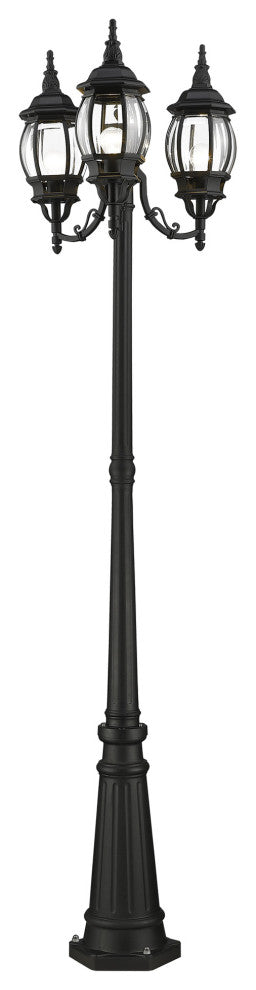 Textured Black Traditional, Colonial, French Historical, Outdoor Post Light