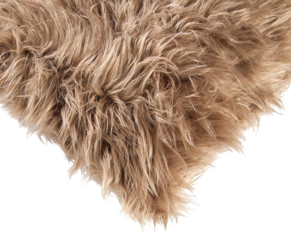 Belton Faux Fur Pillows, Set of 2, Tan, 12"x20"