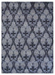 Hand Knotted Silk Area Rug Floral Gray Black