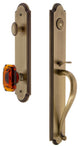 Arc 1-Piece Dummy Handleset, S Grip and Amber Baguette, Vintage Brass, 848363