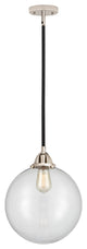 Beacon Mini Pendant, Black Polished Nickel, Clear, Clear