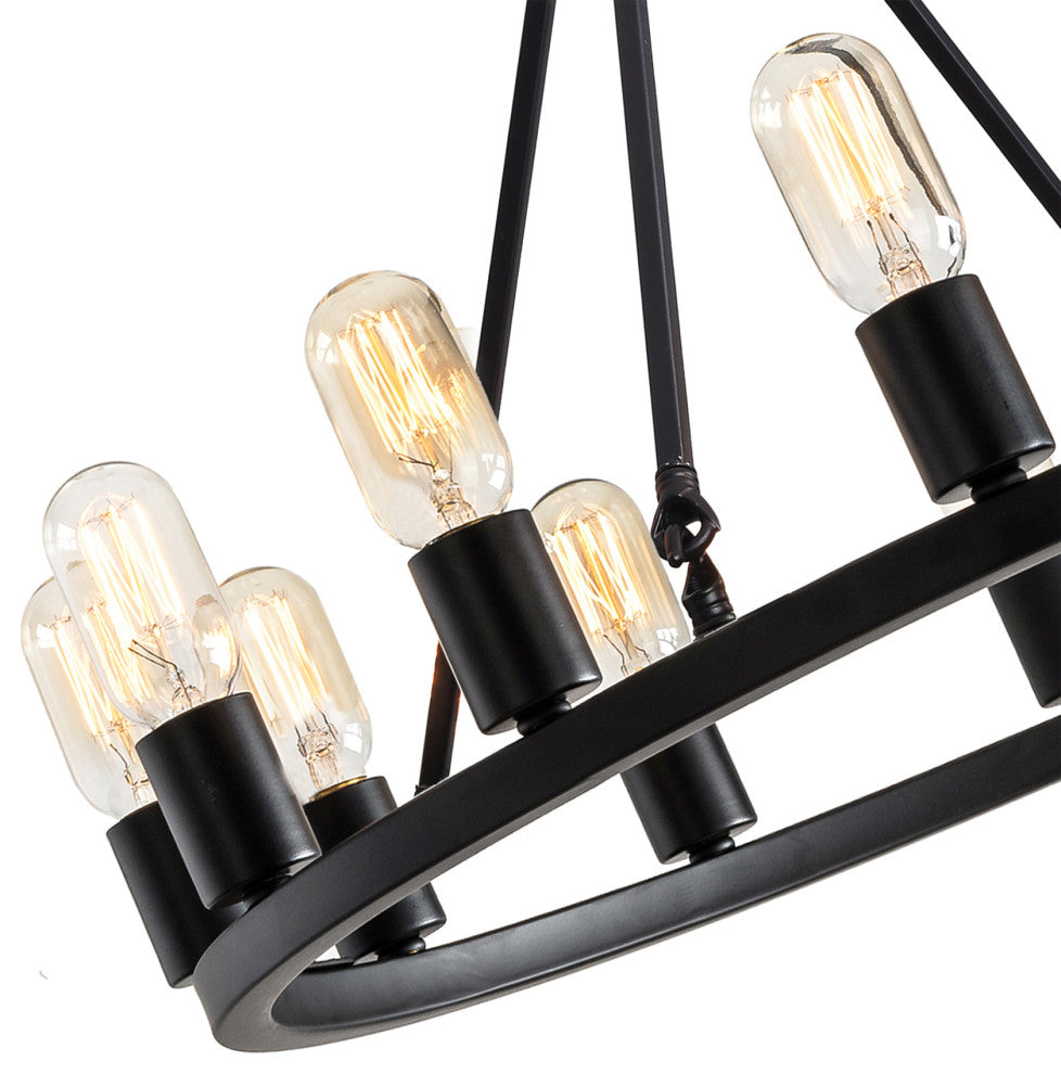 Mia Black 12-light Metal Round Chandelier