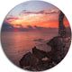 Red Rocky Beach With Ancient Ruins, Beach Round Wall Art, 11"