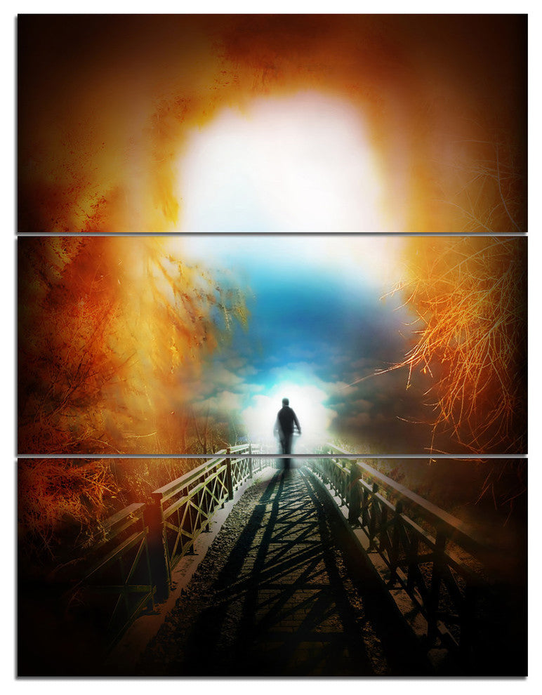 Life after Death Large Tunnel - Modern Landscape Metal Art - 28x36 - 3 Panels