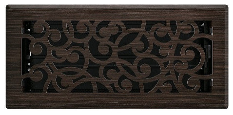 Wonderland Floor Register, Oil Rubbed Bronze, 4x10