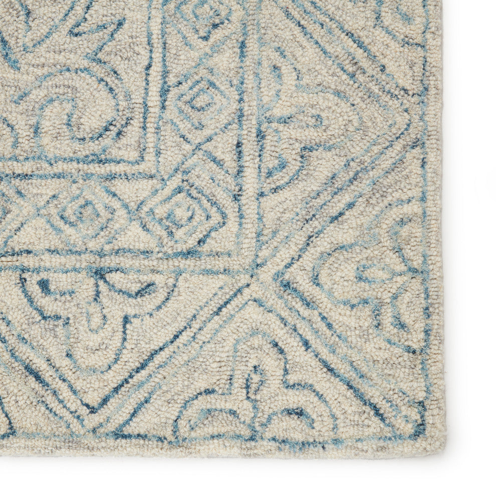Jaipur Living Carmen Handmade Trellis Blue/ Light Gray Area Rug 12'X15'
