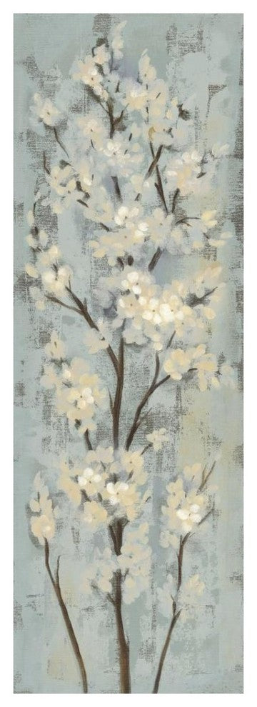 "Almond Branch II on Light Blue" Paper Print by Silvia Vassileva, 14"x38"